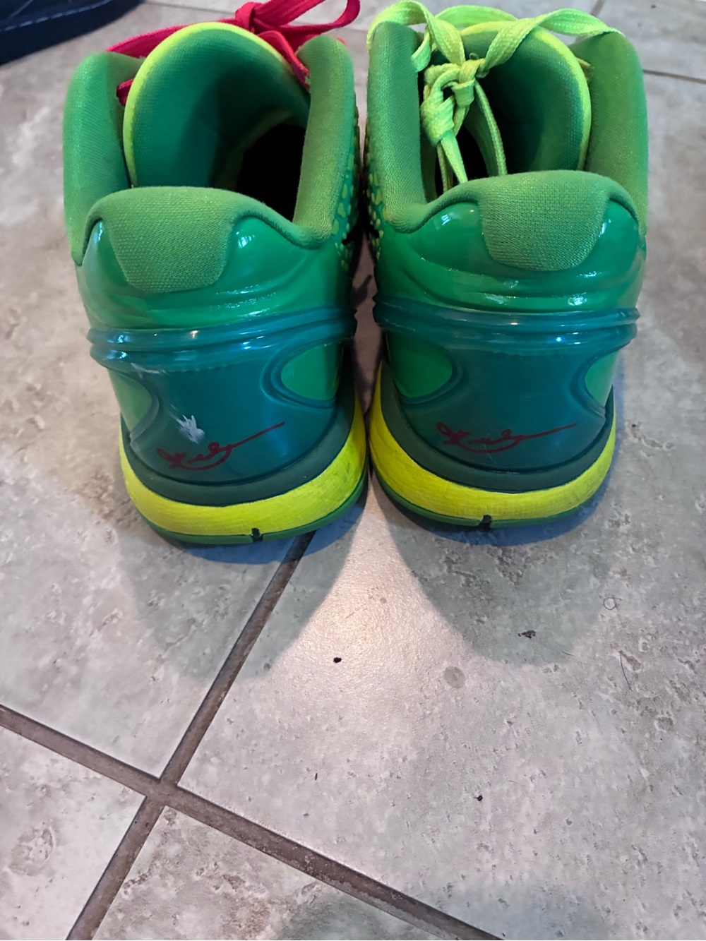 Nike Neon Green Basketball Sneakers with Black Swoosh - Picture 3 of 5